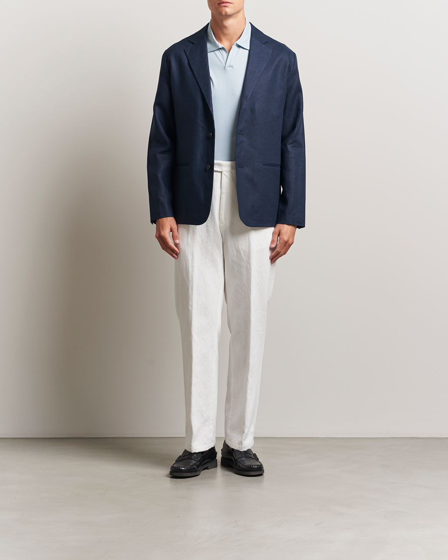 Uomini | Blazers | NN07 | Timo Linen Blazer Navy Blue