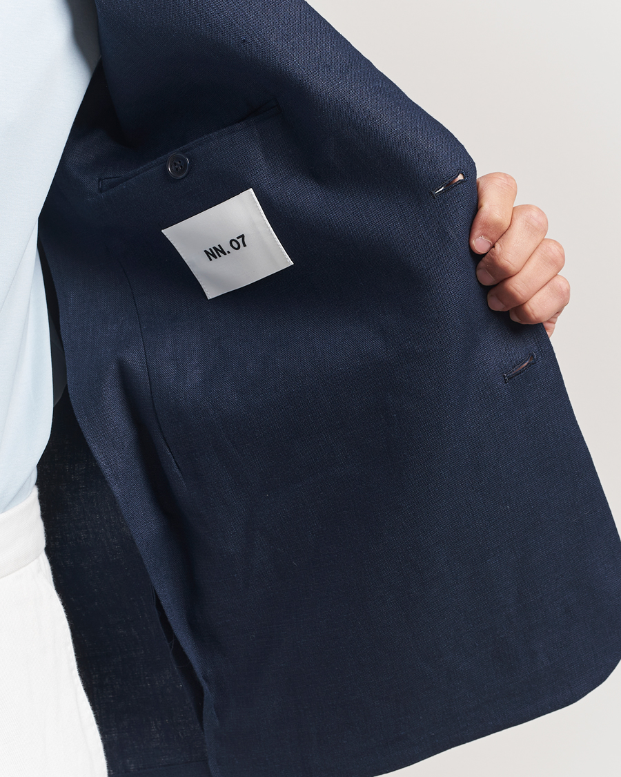 Uomini | Blazers | NN07 | Timo Linen Blazer Navy Blue