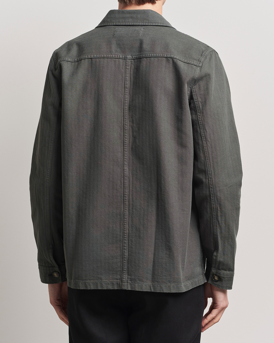 Uomini | Giacche | A Day's March | Herringbone Overshirt Olive