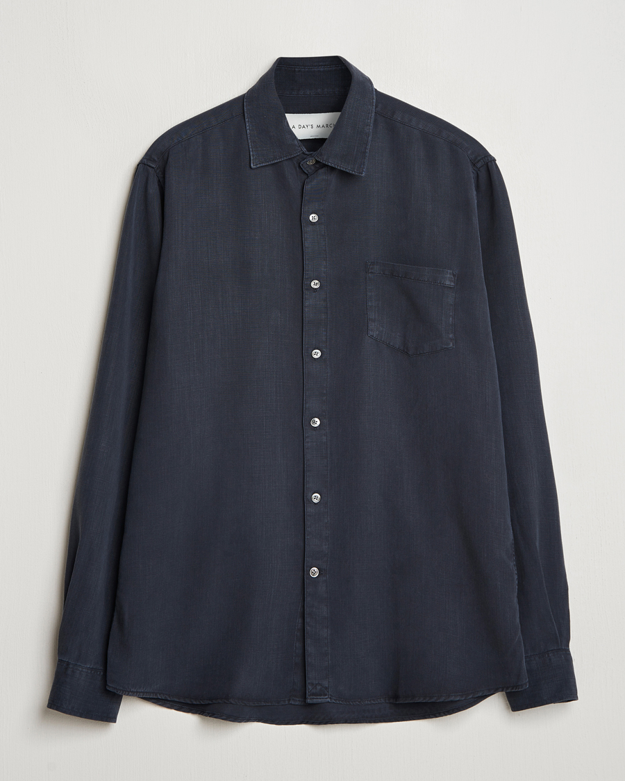 Uomini | Camicie | A Day's March | Daintree Lyocell Shirt Navy