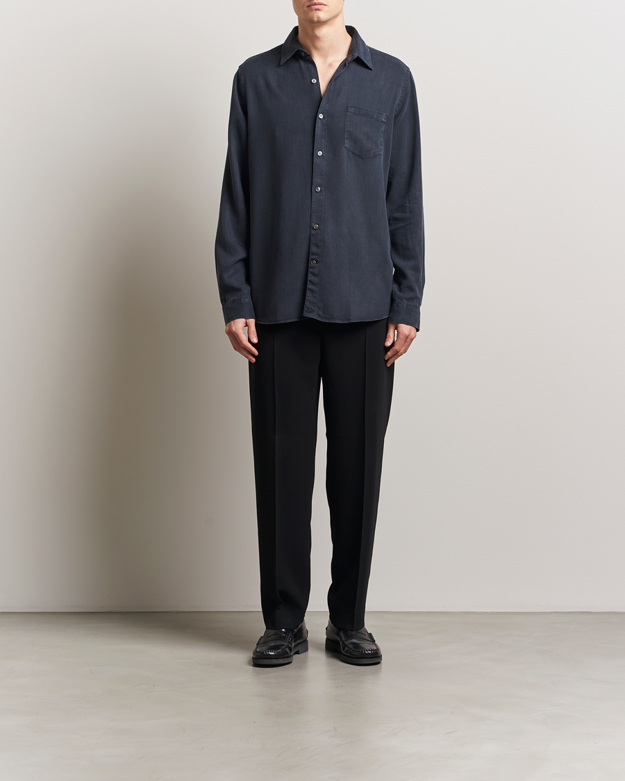 Uomini | Camicie | A Day's March | Daintree Lyocell Shirt Navy