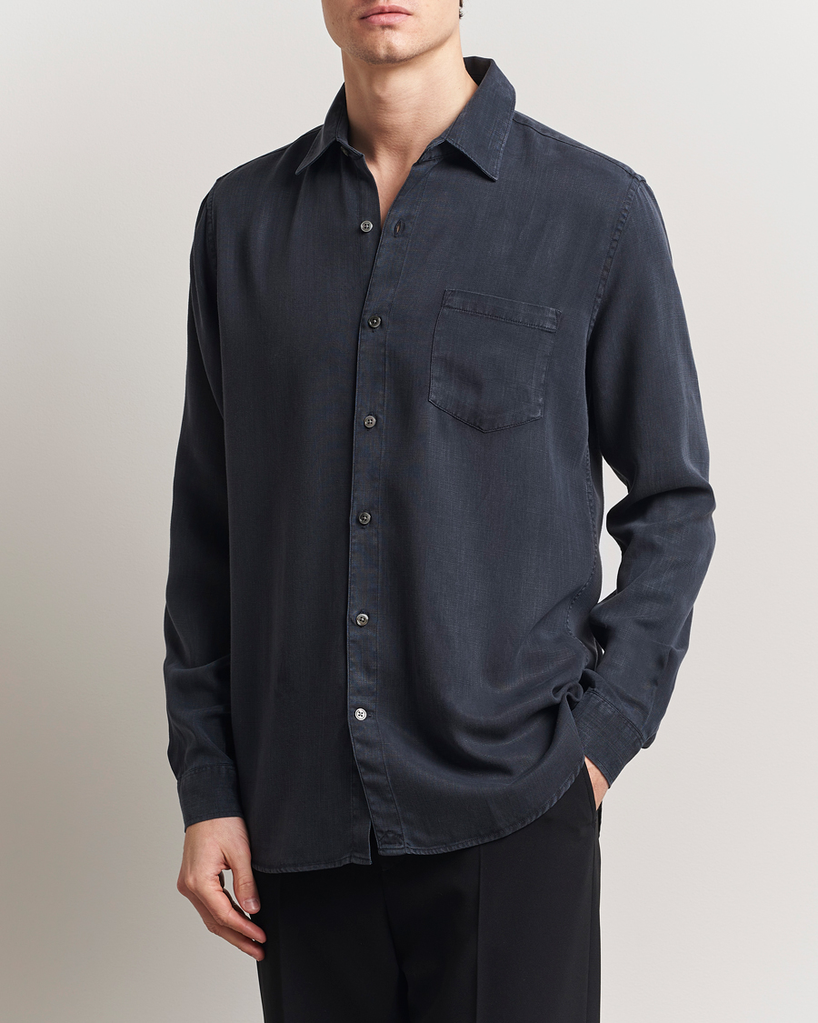 Uomini | Camicie | A Day's March | Daintree Lyocell Shirt Navy