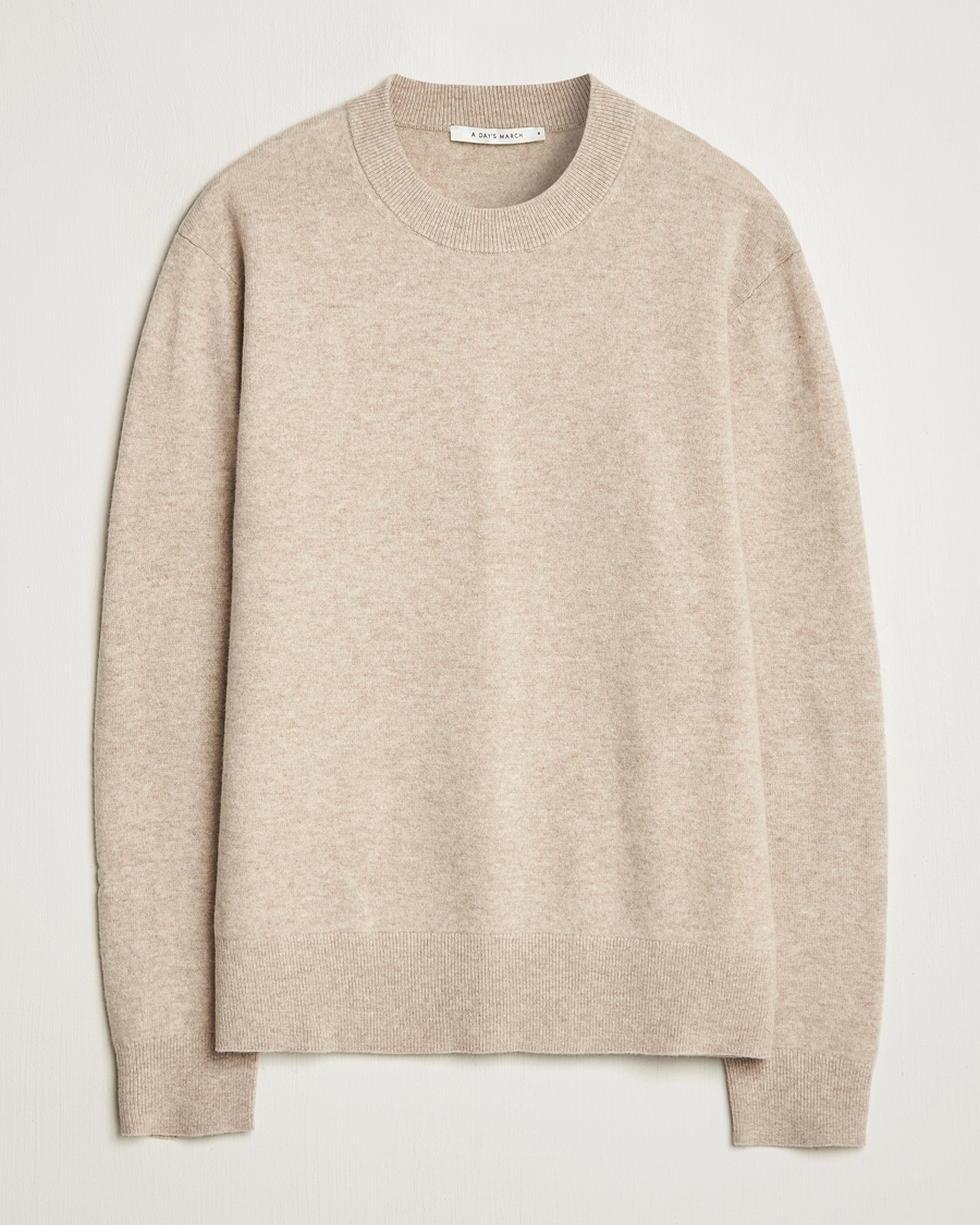 Uomini | Maglieria | A Day's March | Marlow Cashmere Blend Sweater Sand
