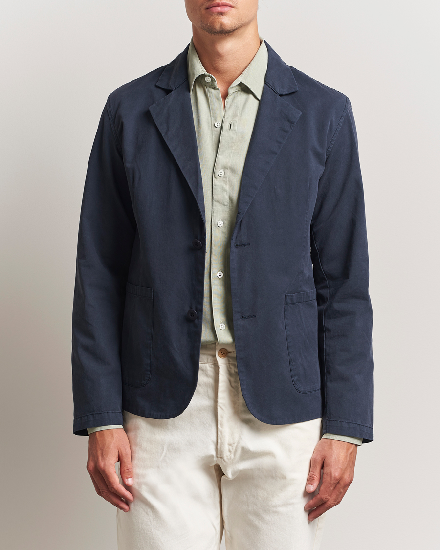 Uomini | Blazers | A Day's March | Mace Unconstructed Blazer Navy