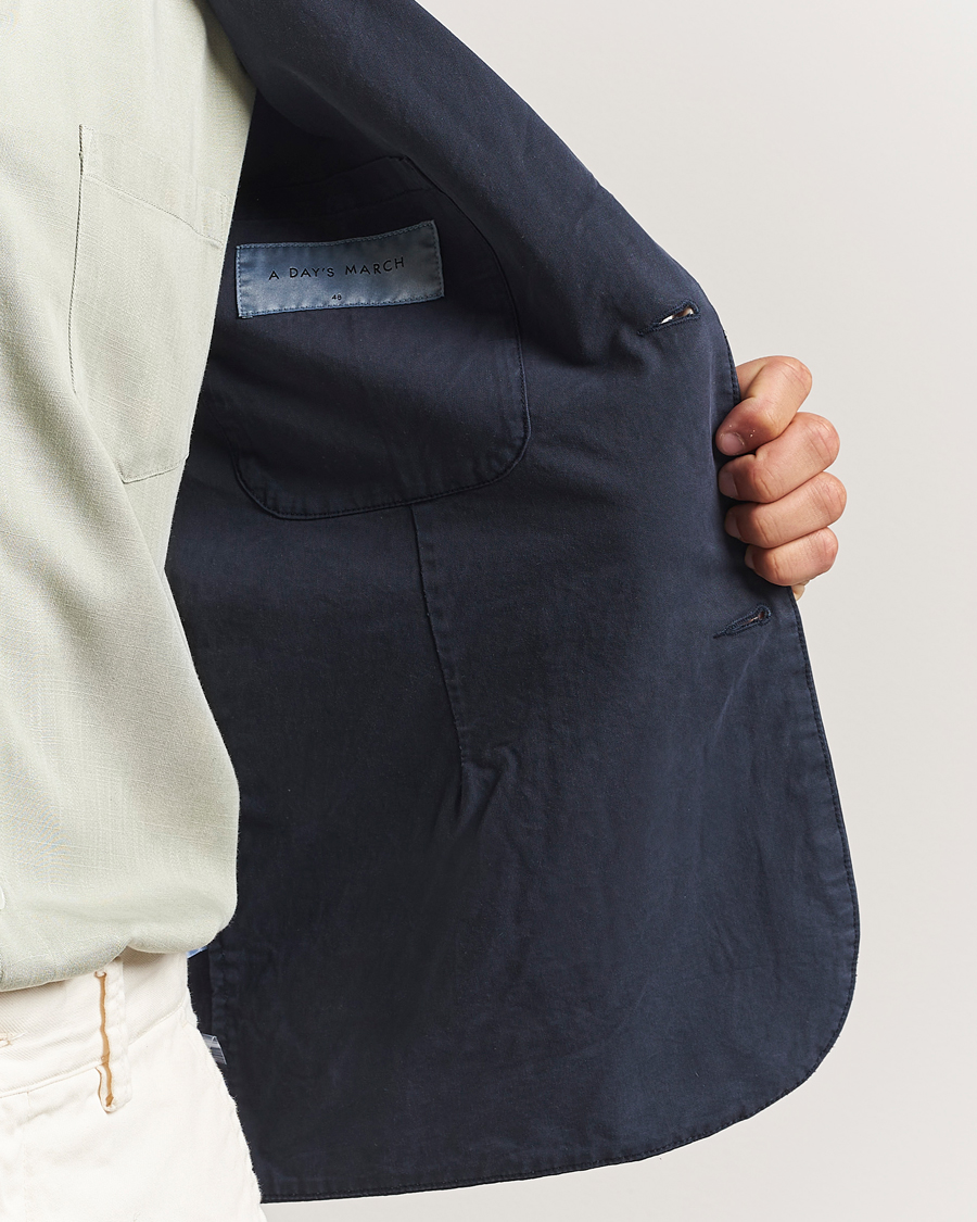 Uomini | Blazers | A Day's March | Mace Unconstructed Blazer Navy