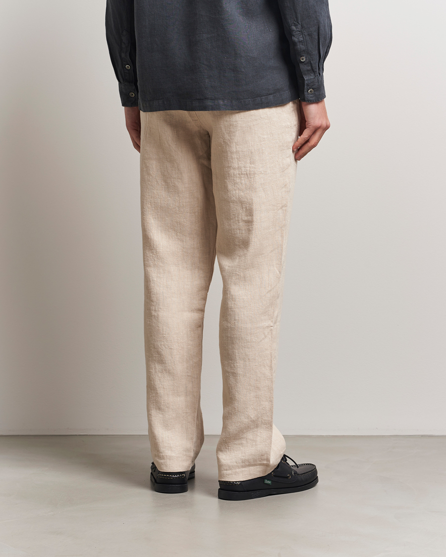 Uomini | Pantaloni | A Day's March | Tamiat Drawstring Linen Trousers Oyster