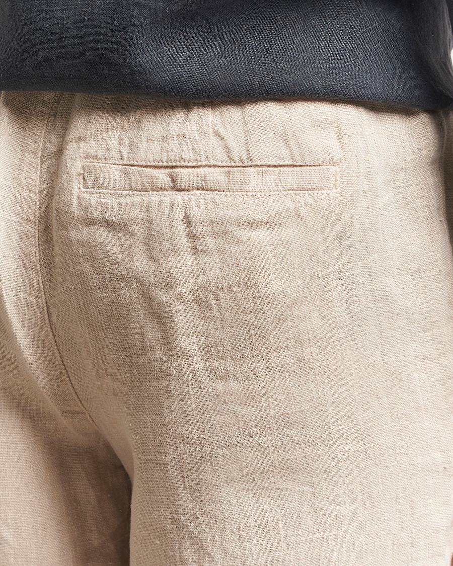 Uomini | Pantaloni | A Day's March | Tamiat Drawstring Linen Trousers Oyster