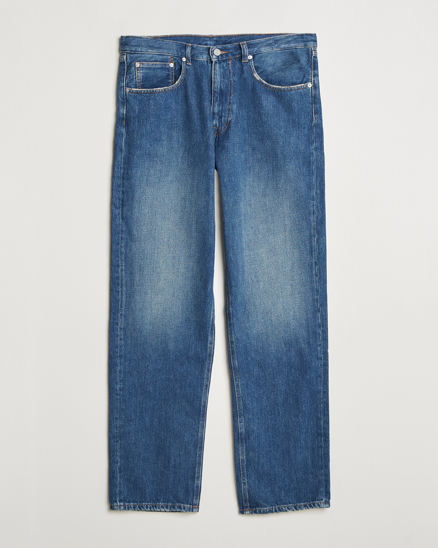 Uomini | Jeans | A Day's March | Denim Nr3 Straight Fit Worn Mid Blue