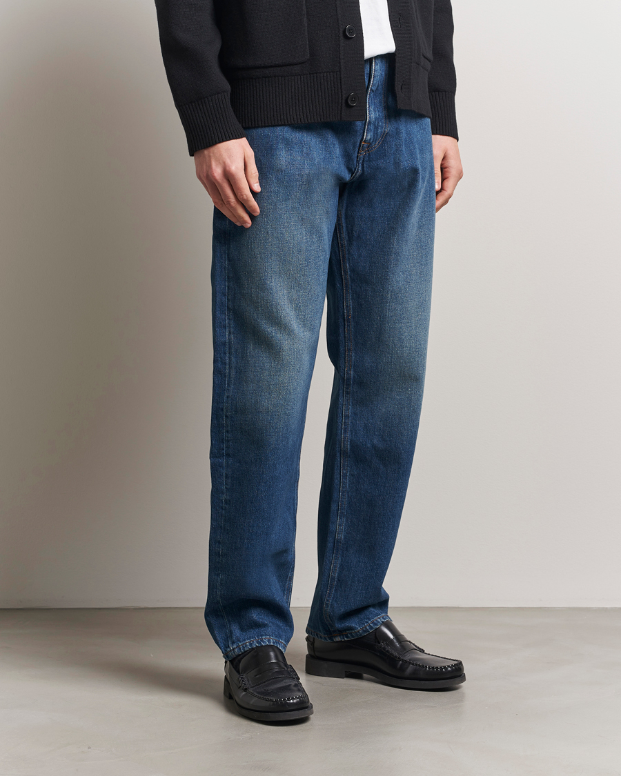 Uomini | Jeans | A Day's March | Denim Nr3 Straight Fit Worn Mid Blue