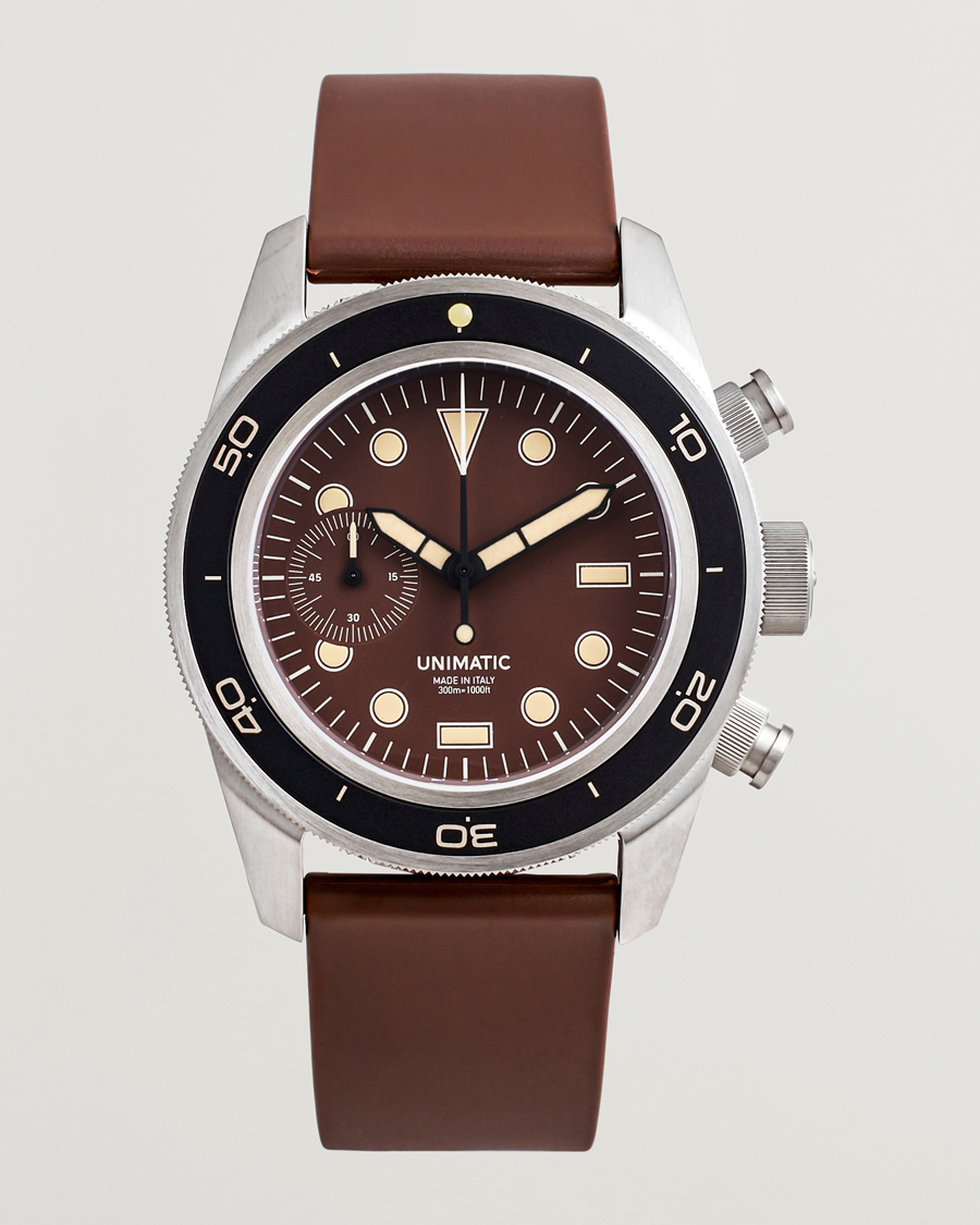 Uomini | UNIMATIC U3 Heritage Chronograph Diver Dark Brown | UNIMATIC | U3 Heritage Chronograph Diver Dark Brown