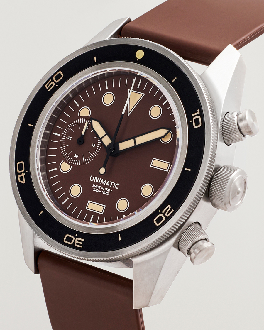 Uomini | UNIMATIC U3 Heritage Chronograph Diver Dark Brown | UNIMATIC | U3 Heritage Chronograph Diver Dark Brown