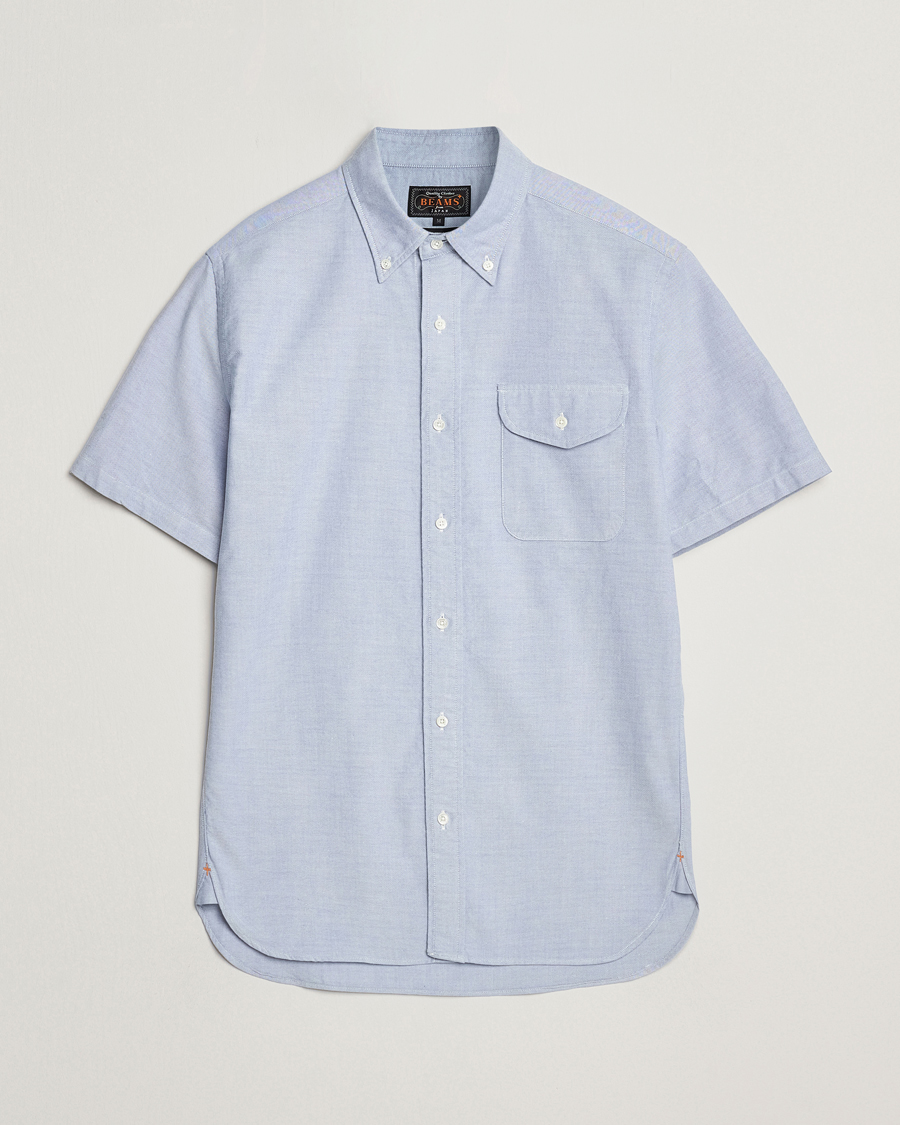 Uomini | Camicie | BEAMS PLUS | Short Sleeve Oxford Shirt Light Blue