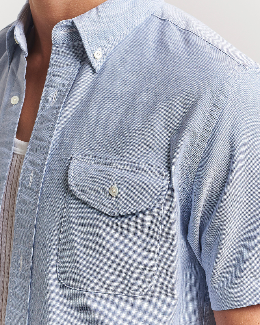 Uomini | Camicie | BEAMS PLUS | Short Sleeve Oxford Shirt Light Blue