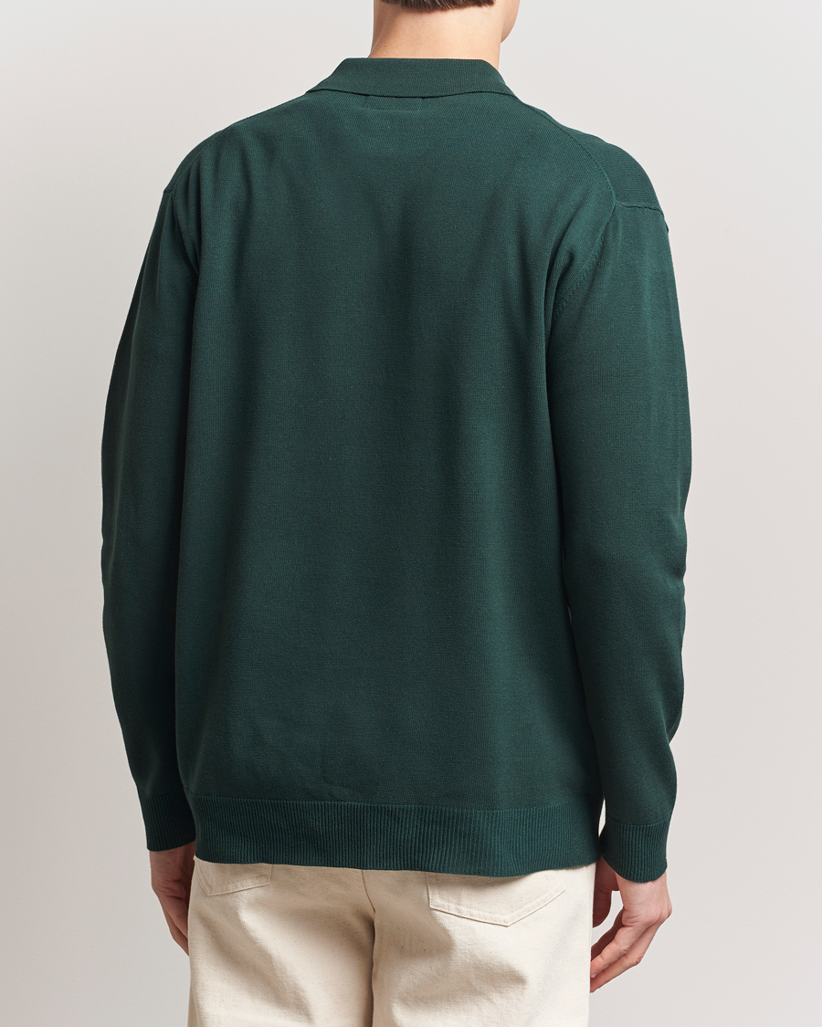 Uomini | Maglieria | BEAMS PLUS | Long Sleeve 12G Knit Polo Forest Green