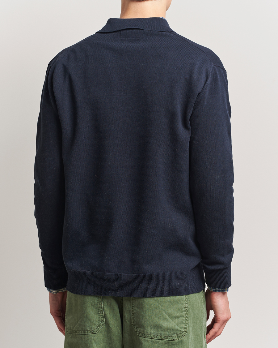 Uomini | Maglieria | BEAMS PLUS | Long Sleeve 12G Knit Polo Navy