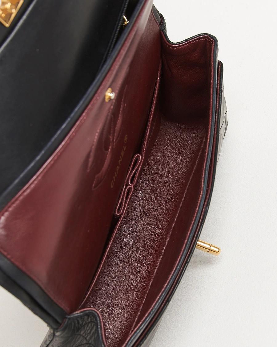 Uomini | Chanel Pre-Owned Classic Medium Double Flap Bag Lambskin Black | Chanel Pre-Owned | Classic Medium Double Flap Bag Lambskin Black