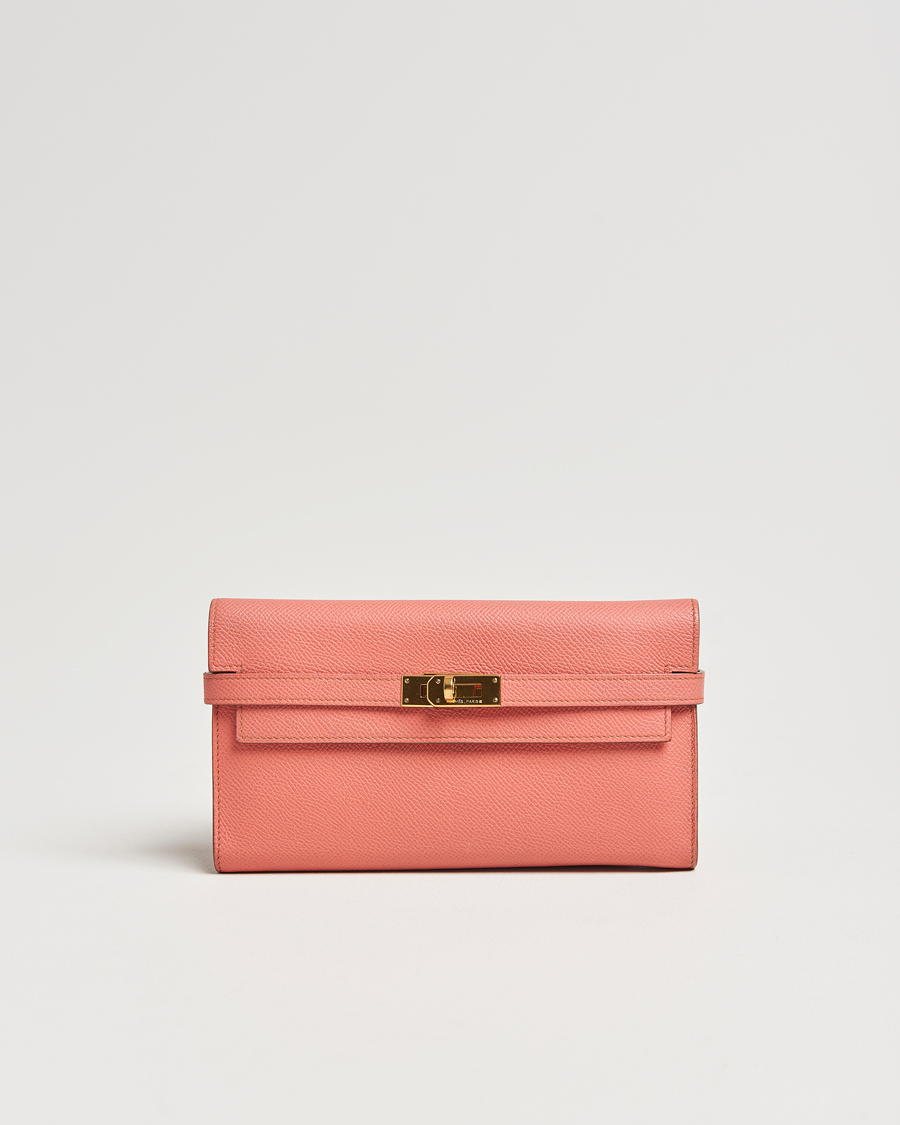 Uomini | Hermès Pre-Owned Kelly Wallet Epsom Leather Pink | Hermès Pre-Owned | Kelly Wallet Epsom Leather Pink