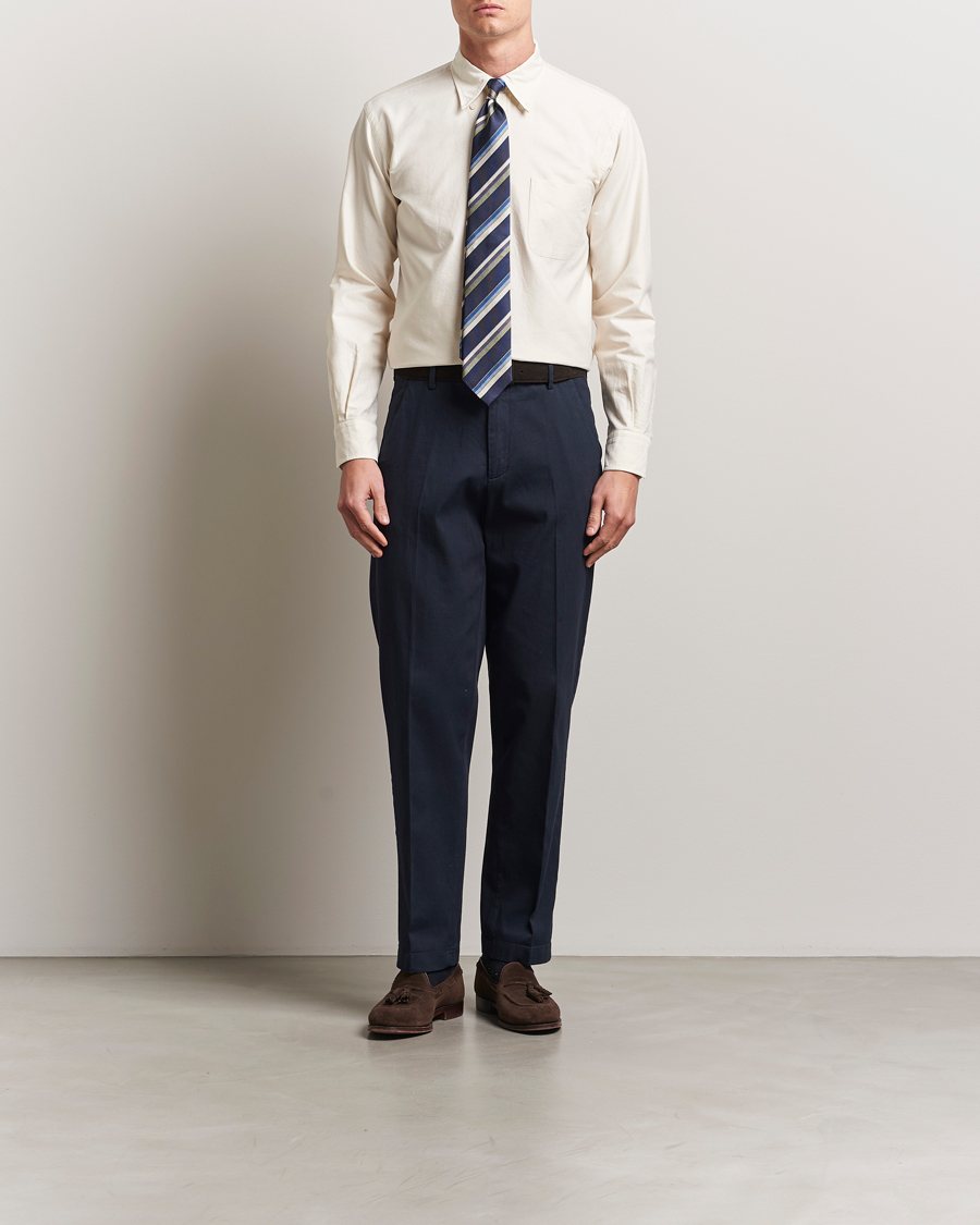 Uomini | Camicie | Kamakura Shirts | Vintage Ivy Oxford Button Down Shirt Beige