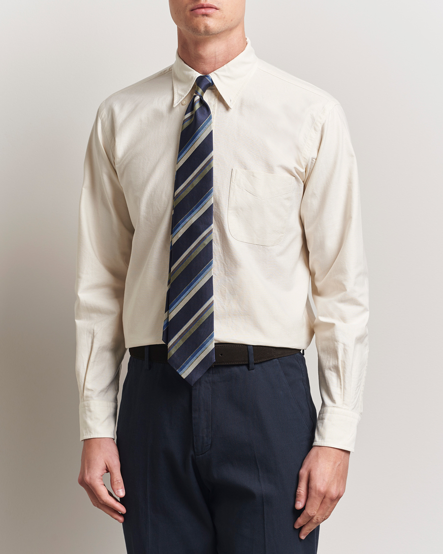 Uomini | Camicie | Kamakura Shirts | Vintage Ivy Oxford Button Down Shirt Beige