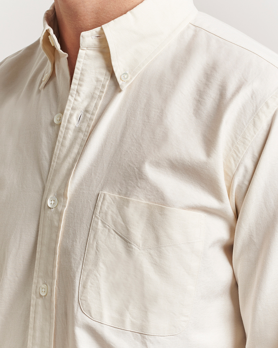 Uomini | Camicie | Kamakura Shirts | Vintage Ivy Oxford Button Down Shirt Beige