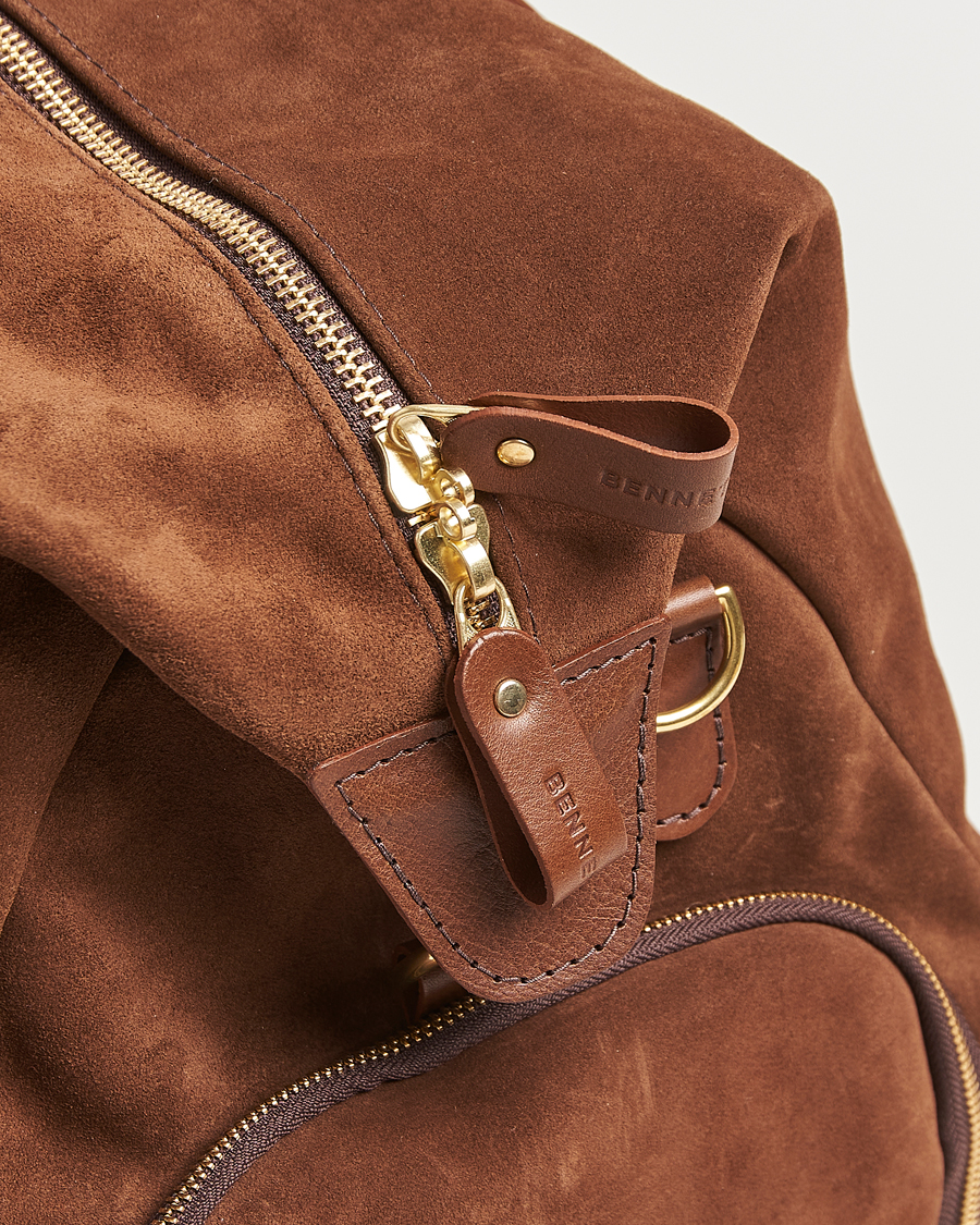Uomini | Borse | Bennett Winch | Suede Weekender Brown