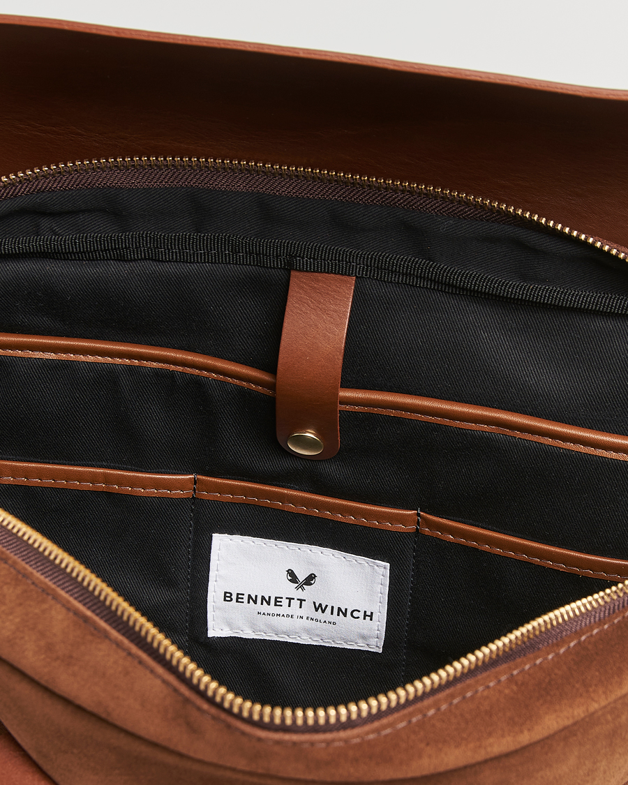 Uomini | Borse | Bennett Winch | Suede Briefcase Brown