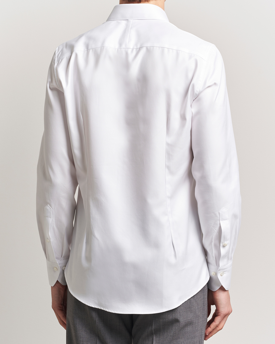 Uomini | Camicie | Stenströms | 1899 Slim Cotton Twill Shirt White