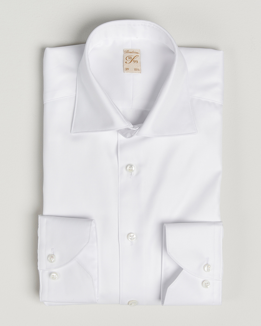 Uomini | Camicie | Stenströms | 1899 Cotton Twill Shirt White