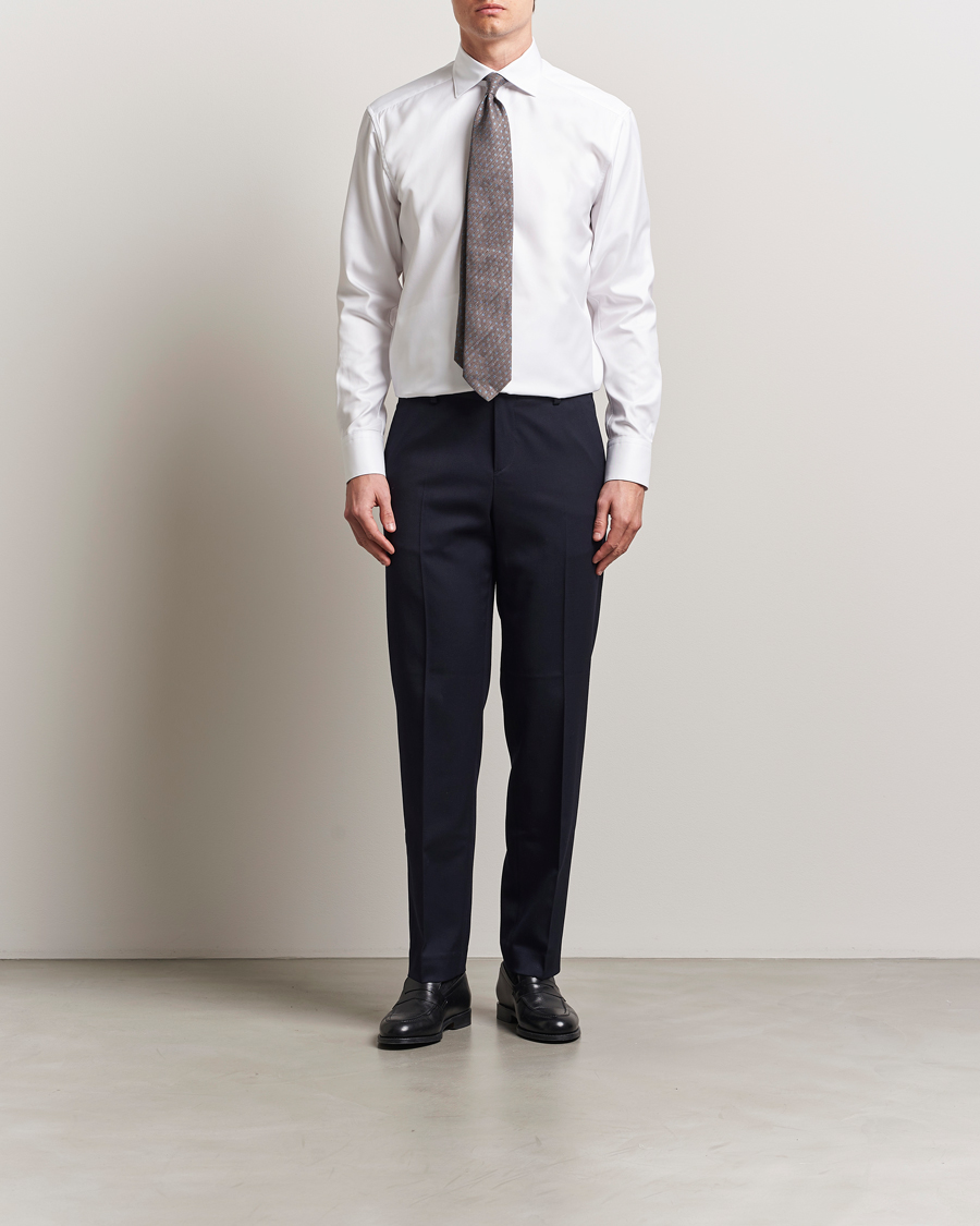 Uomini | Camicie | Stenströms | 1899 Cotton Twill Shirt White