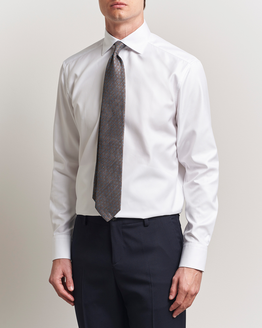 Uomini | Camicie | Stenströms | 1899 Cotton Twill Shirt White