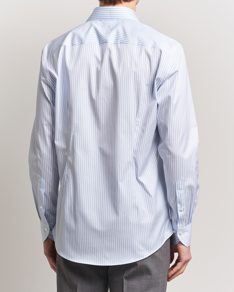 Uomini | Camicie | Stenströms | 1899 Striped Cotton Twill Shirt Blue/White