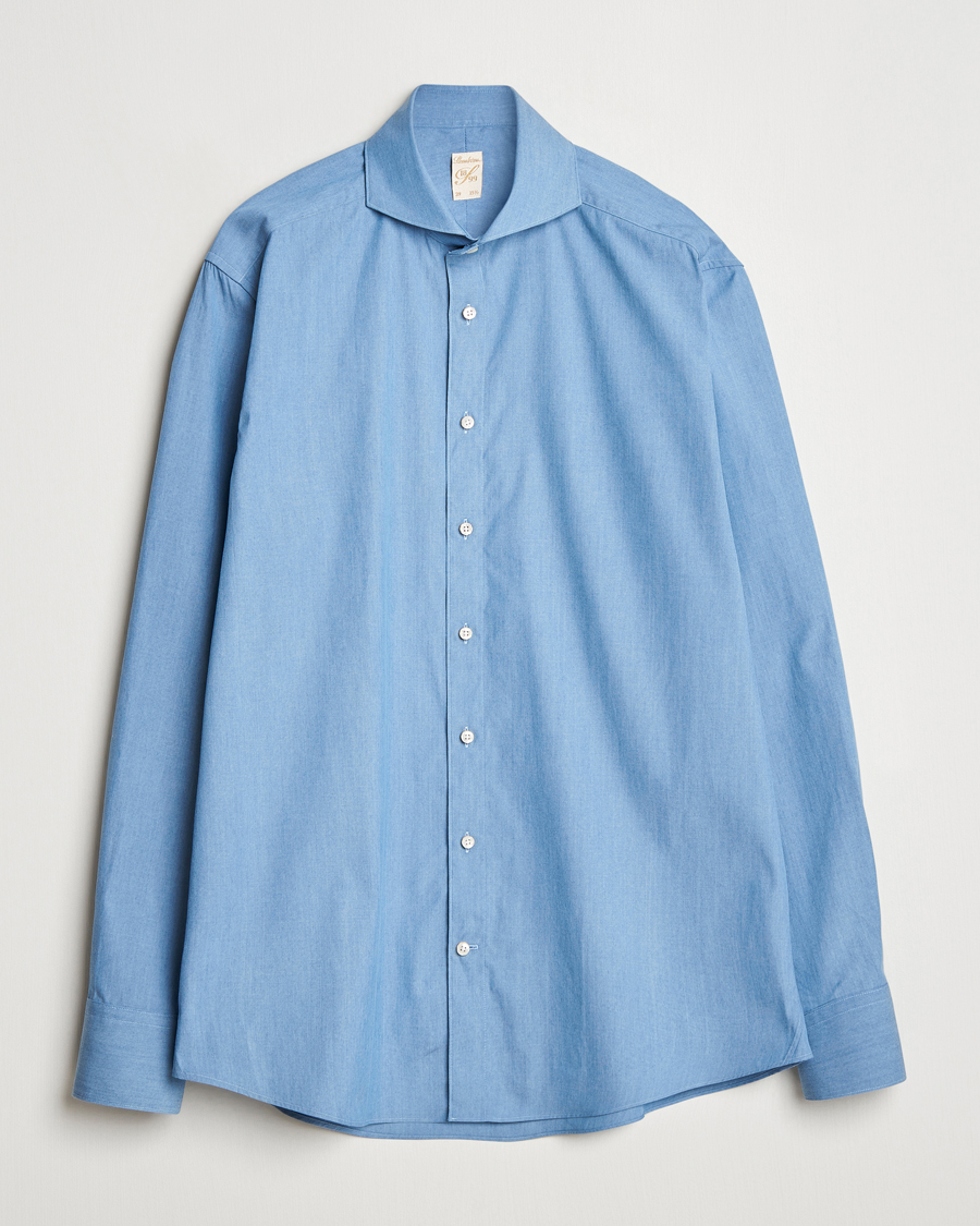 Uomini | Camicie | Stenströms | 1899 Denim Poplin Shirt Indigo