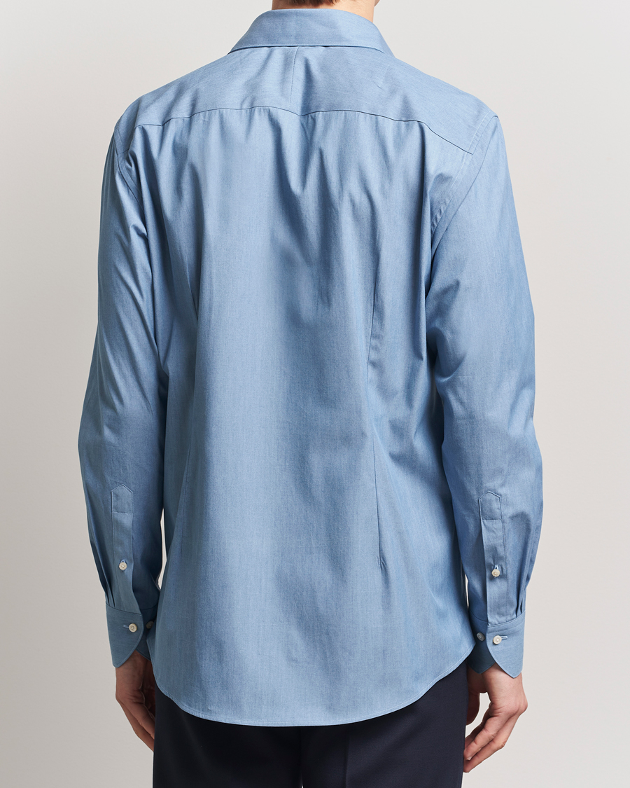 Uomini | Camicie | Stenströms | 1899 Denim Poplin Shirt Indigo