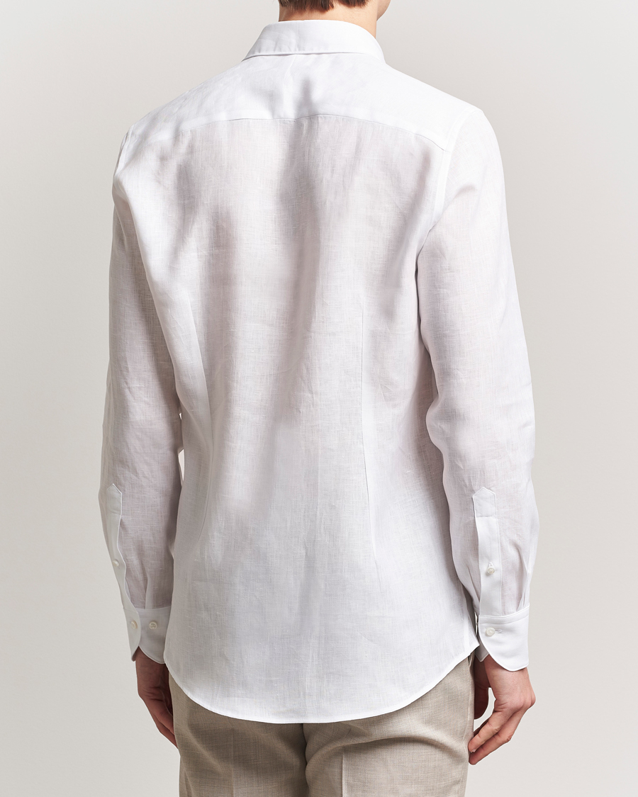 Uomini | Camicie | Stenströms | 1899 Slim Linen Shirt White