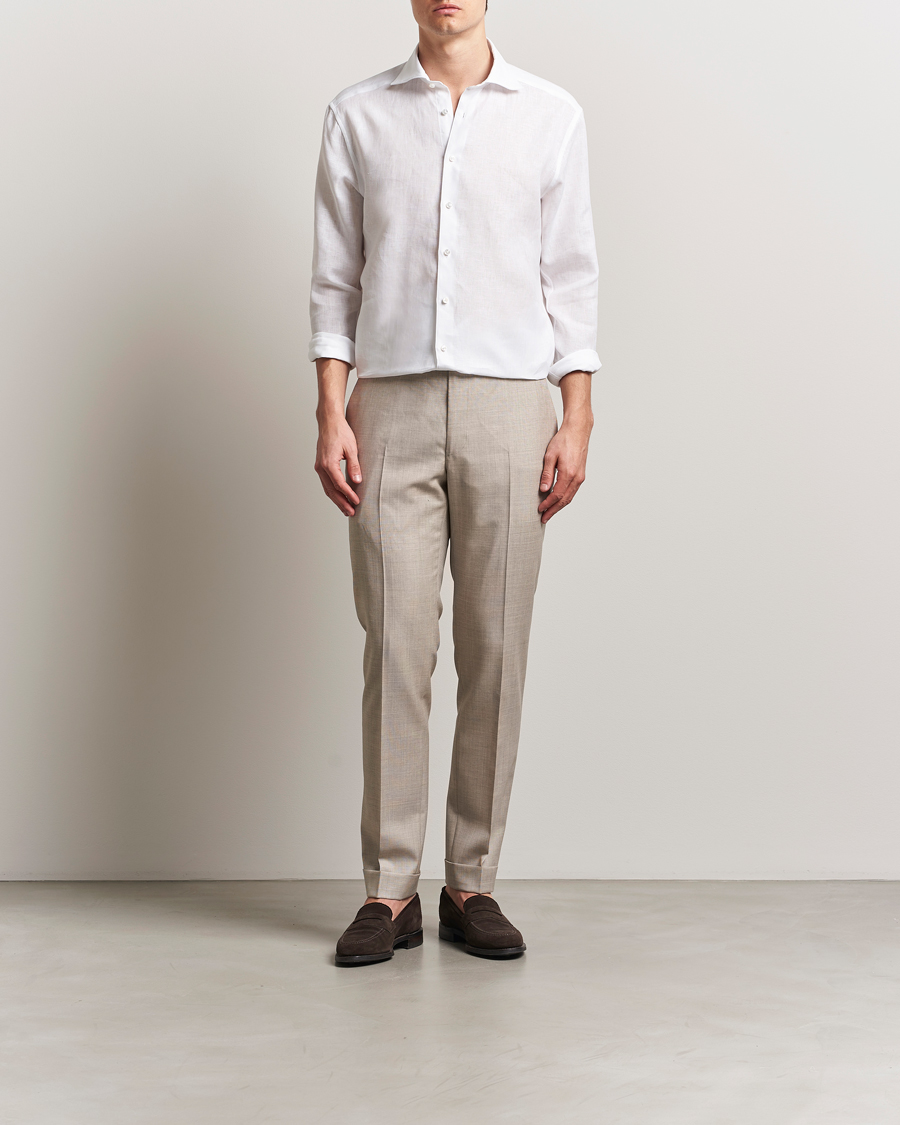 Uomini | Camicie | Stenströms | 1899 Linen Shirt White