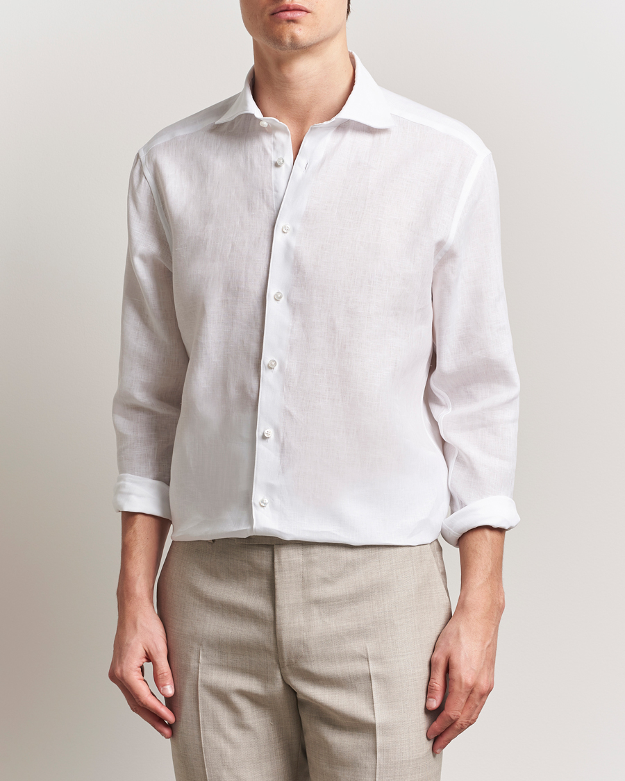 Uomini | Camicie | Stenströms | 1899 Linen Shirt White