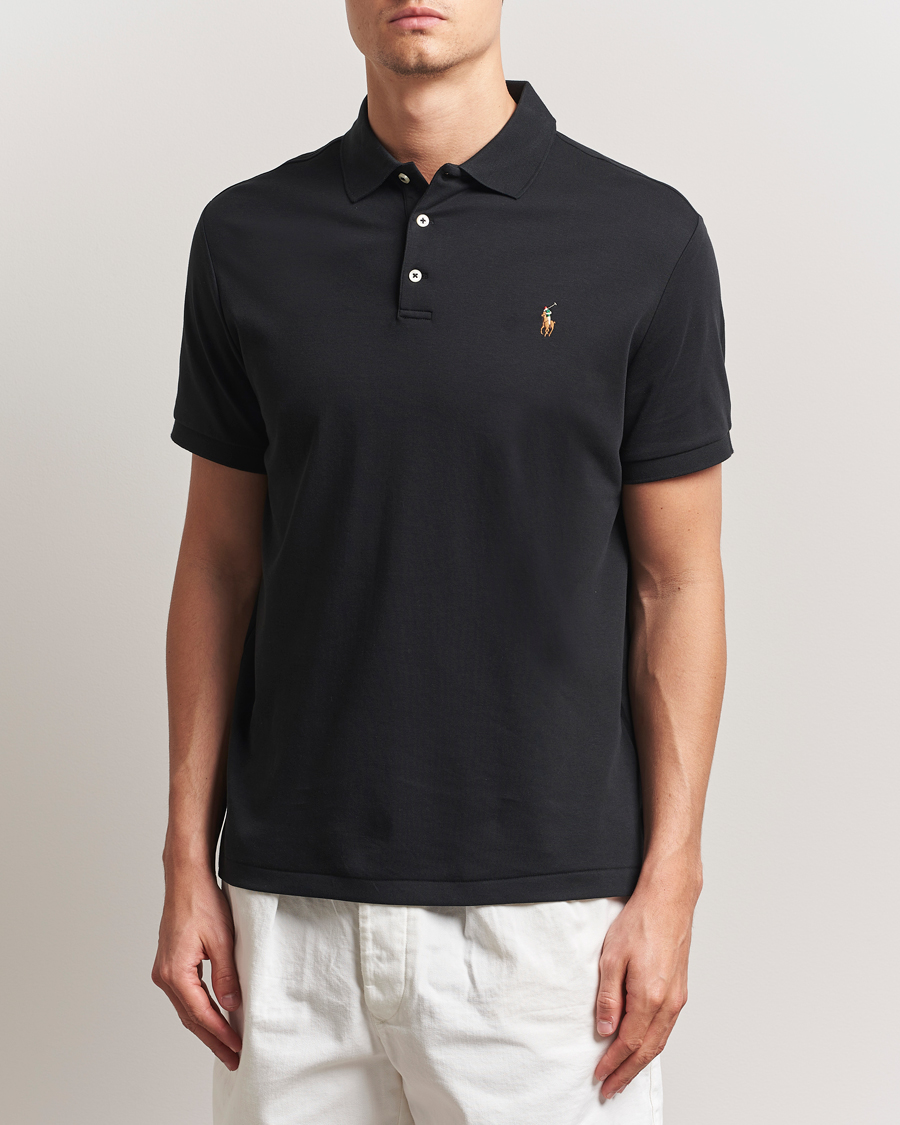 Uomini | Polo | Polo Ralph Lauren | Custom Slim Fit Cotton Polo Polo Black