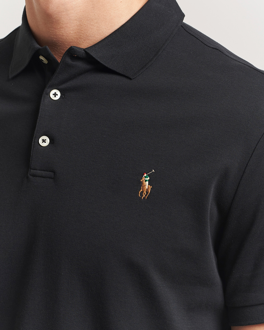 Uomini | Polo | Polo Ralph Lauren | Custom Slim Fit Cotton Polo Polo Black