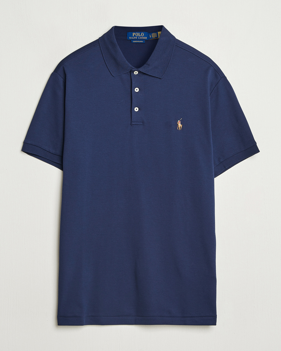 Uomini | Polo | Polo Ralph Lauren | Custom Slim Fit Cotton Polo Refined Navy