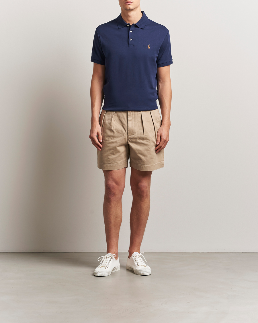 Uomini | Polo | Polo Ralph Lauren | Custom Slim Fit Cotton Polo Refined Navy