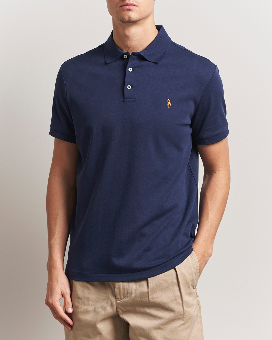 Uomini | Polo | Polo Ralph Lauren | Custom Slim Fit Cotton Polo Refined Navy