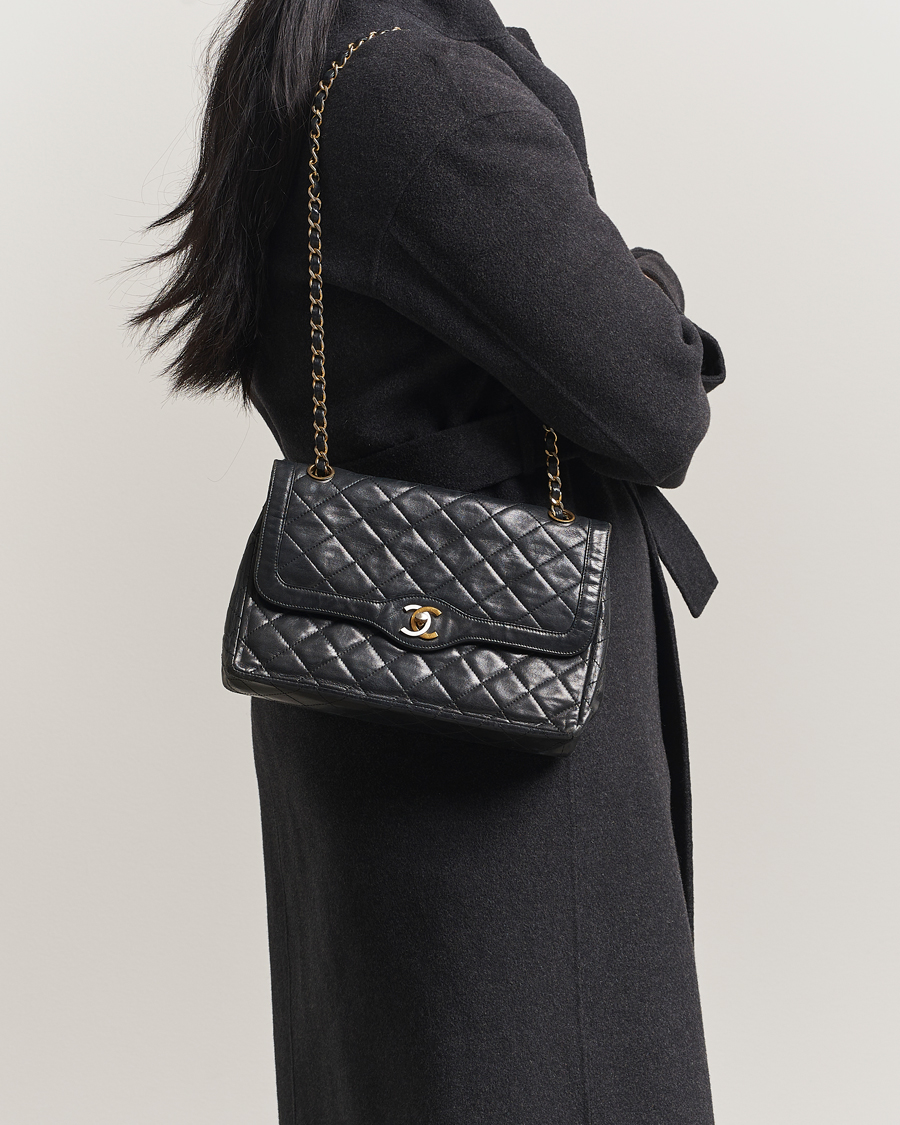 Uomini | Chanel Pre-Owned Classic Medium Double Flap Bag Black | Chanel Pre-Owned | Classic Medium Double Flap Bag Black