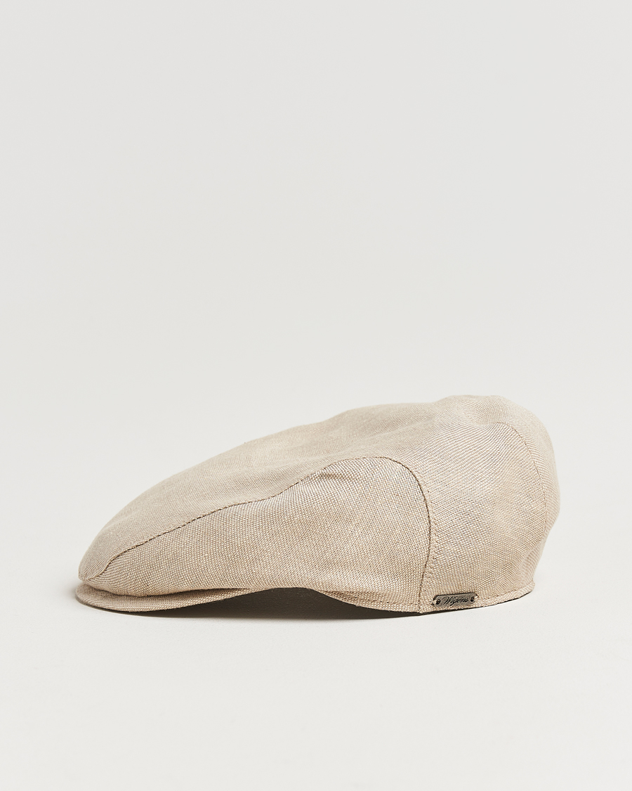 Uomini | Cappelli & Berretti | Wigéns | Ivy Slim Hopsack Linen Cap Sand