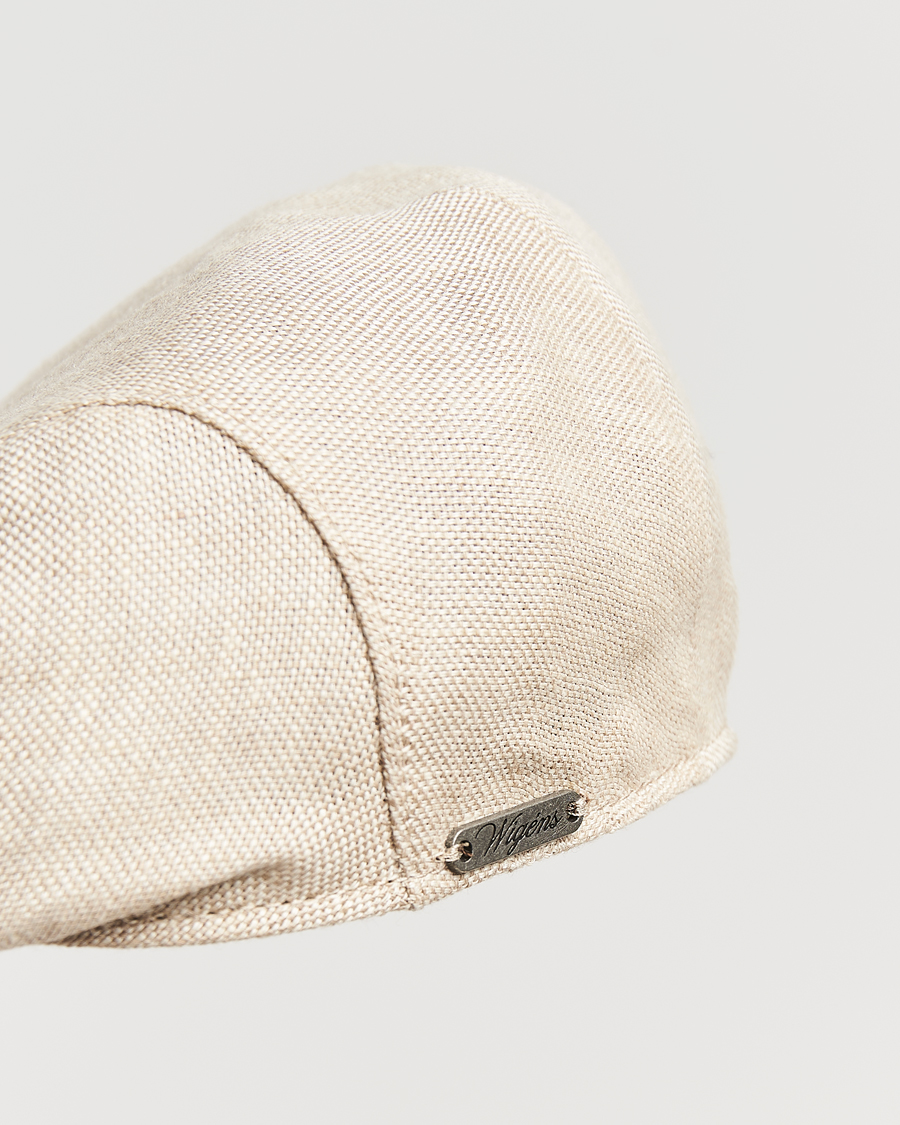 Uomini | Cappelli & Berretti | Wigéns | Ivy Slim Hopsack Linen Cap Sand