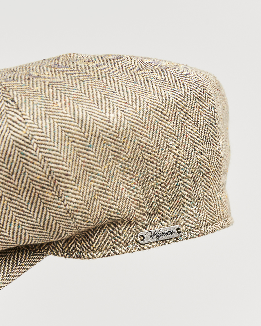 Uomini | Cappelli & Berretti | Wigéns | Newsboy Retro Herringbone Cap Dark Olive