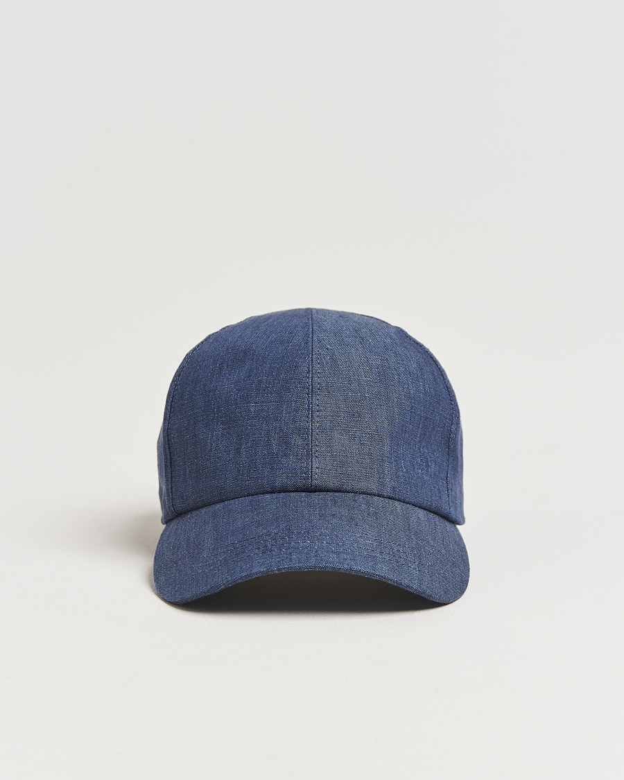Uomini | Cappelli & Berretti | Wigéns | Baseball Linen Cap Denim Blue