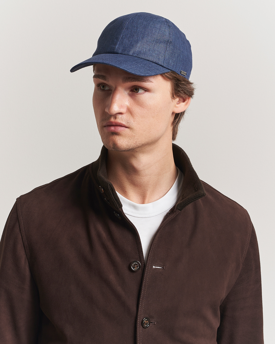 Uomini | Cappelli & Berretti | Wigéns | Baseball Linen Cap Denim Blue