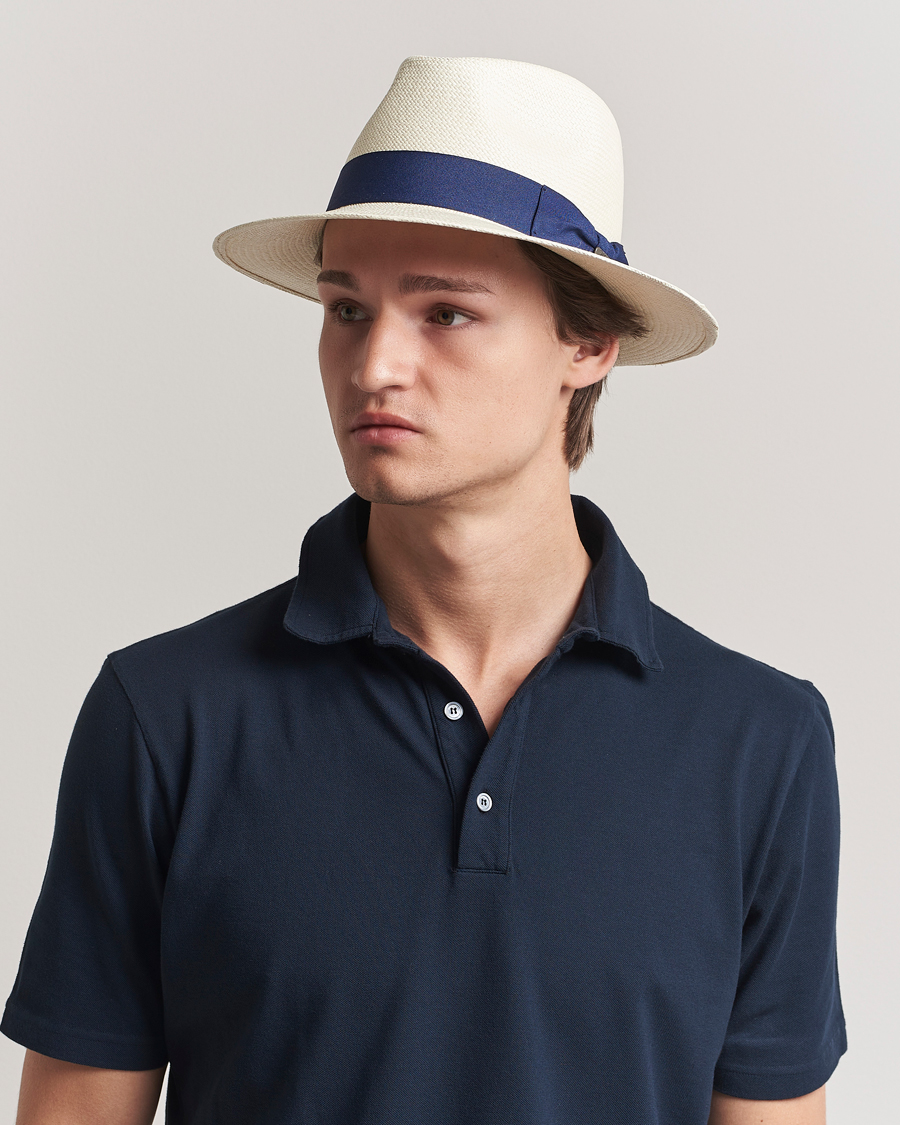Uomini | Cappelli & Berretti | Wigéns | Panama Hat White/Navy