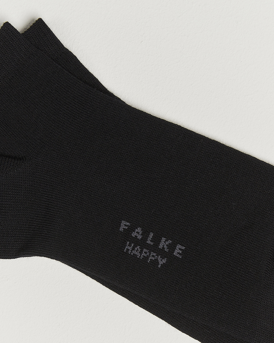 Uomini | Biancheria intima | Falke | Happy 2-Pack Cotton Sneaker Socks Black