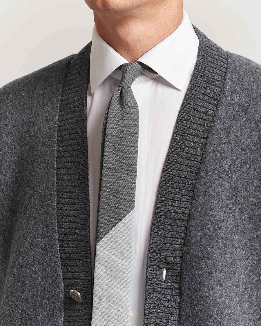 Uomini | Cravatte | Thom Browne | Uni Stripe Tie Light Grey